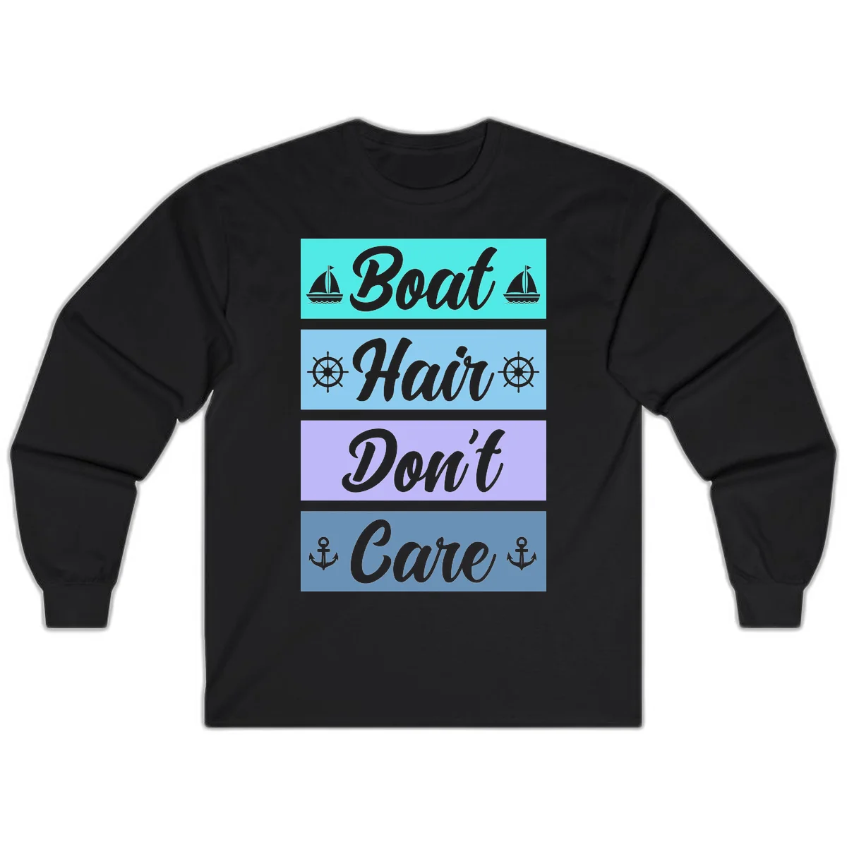 Boat Hair Don't Care Cruise Long Sleeve Tee in Black