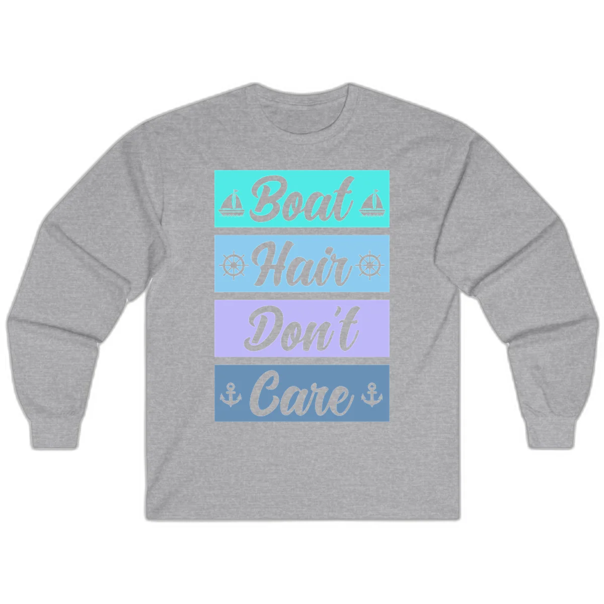 Boat Hair Don't Care Cruise Long Sleeve Tee in Sport Grey