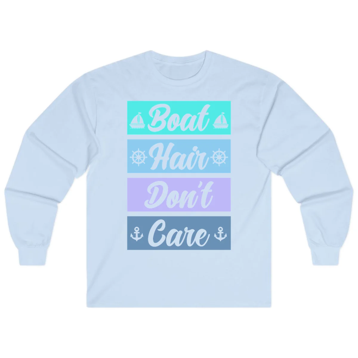 Boat Hair Don't Care Cruise Long Sleeve Tee in Light Blue