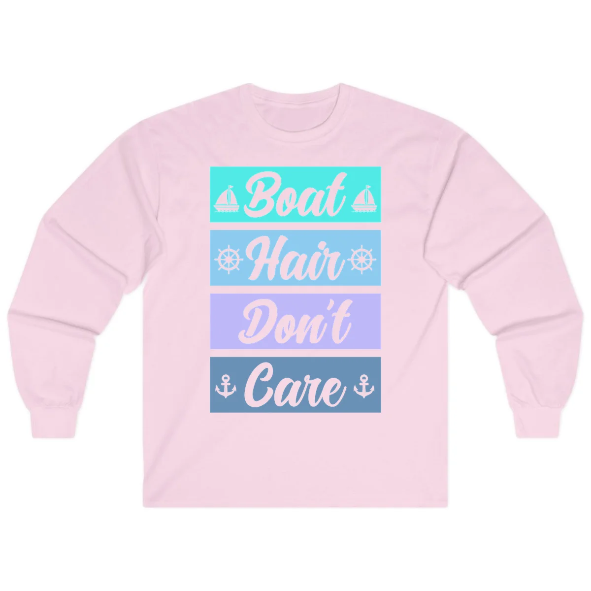 Boat Hair Don't Care Cruise Long Sleeve Tee in Light Pink