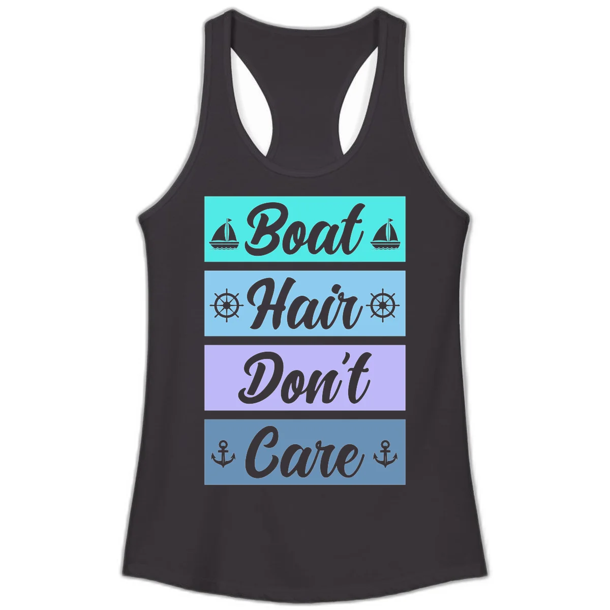 Boat Hair Don't Care Cruise Ladies Tank in Black