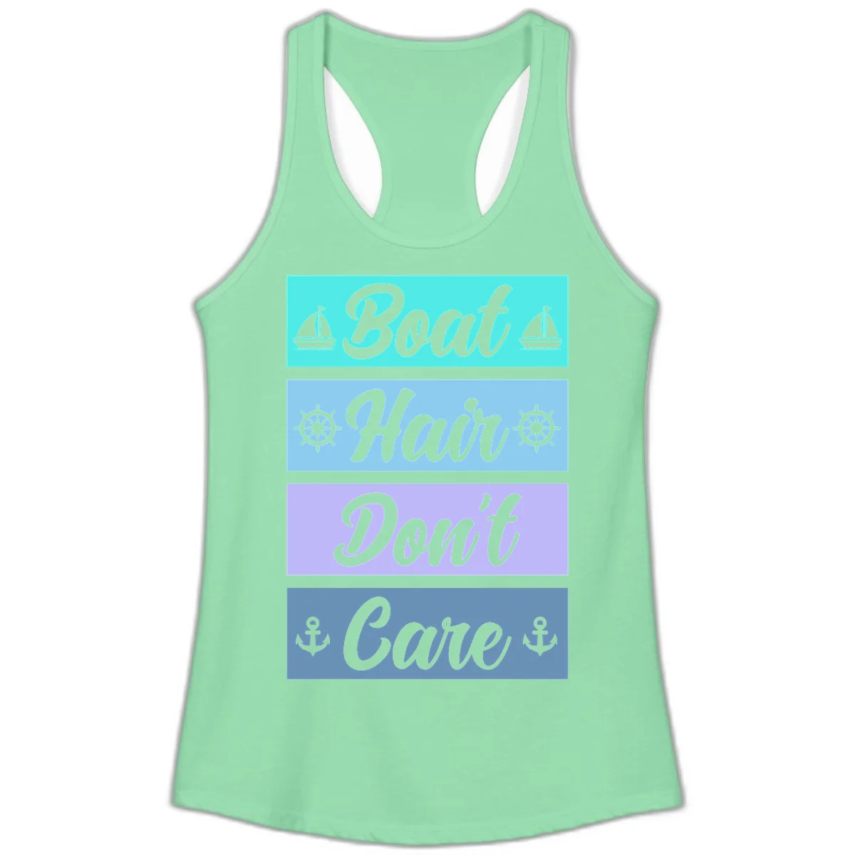 Boat Hair Don't Care Cruise Ladies Tank in Solid Mint