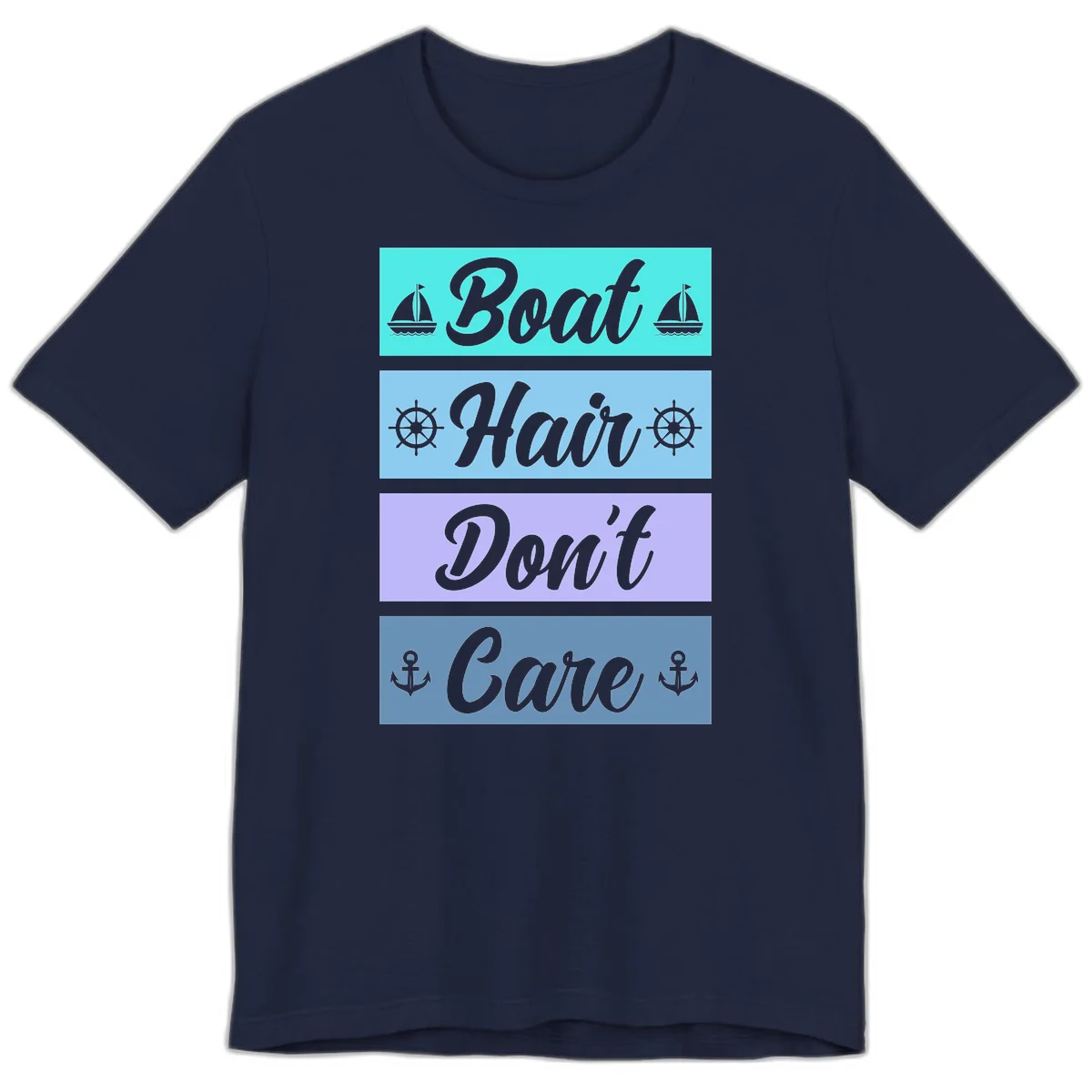 Boat Hair Don't Care Cruise Premium T-Shirt in Navy