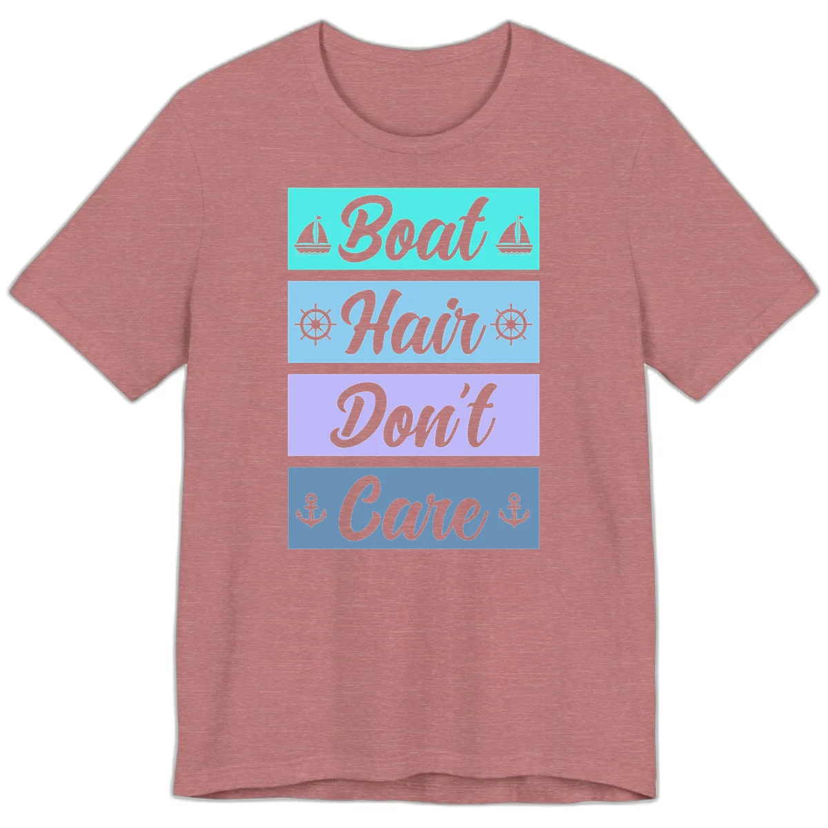 Boat Hair Don't Care Cruise Premium T-Shirt in Heather Mauve