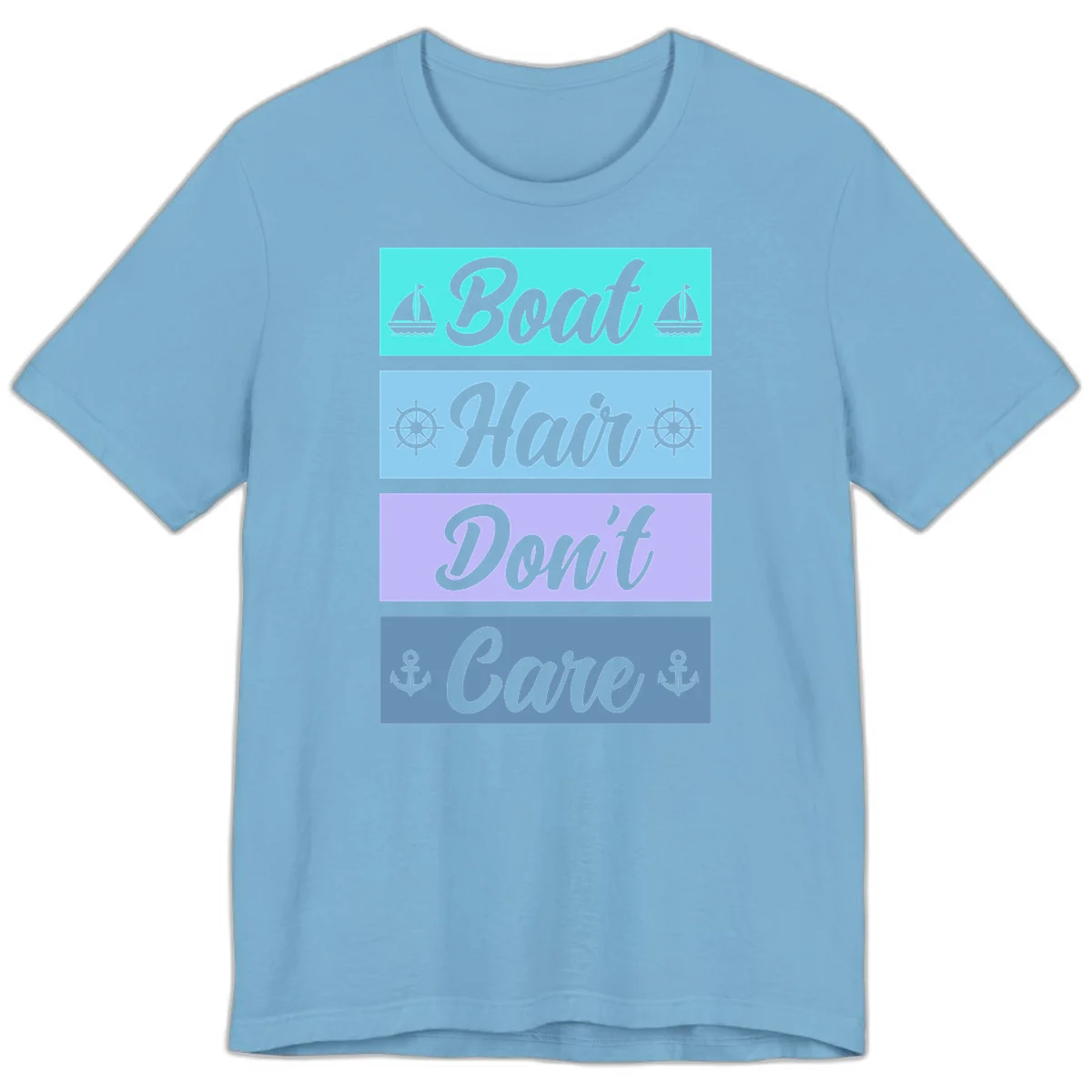 Boat Hair Don't Care Cruise Premium T-Shirt in Ocean Blue