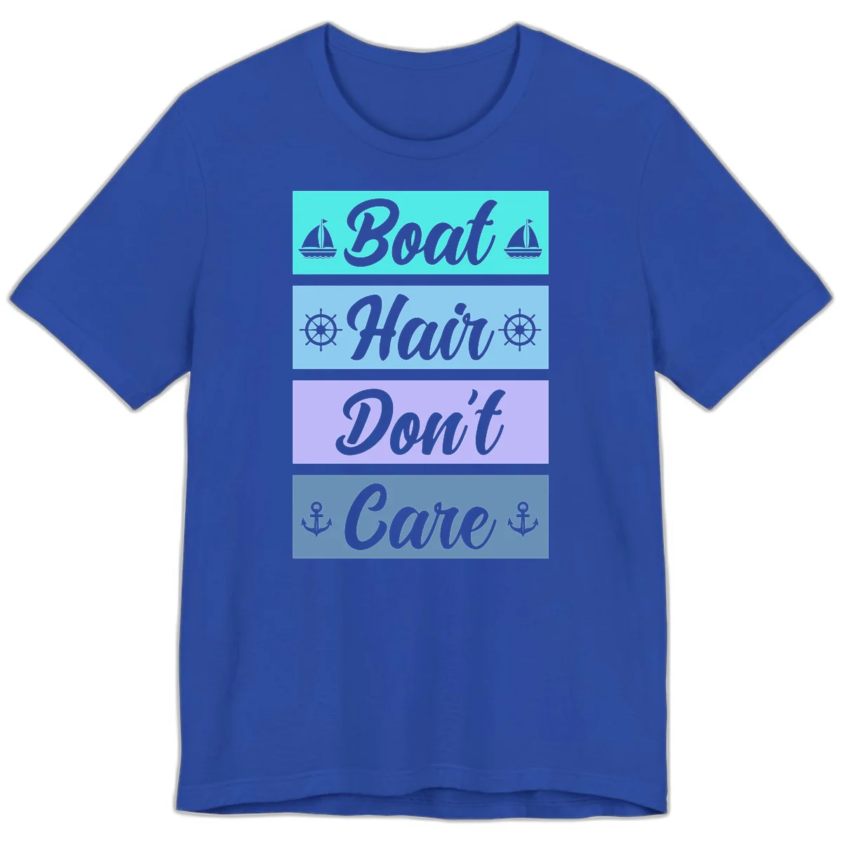 Boat Hair Don't Care Cruise Premium T-Shirt in True Royal