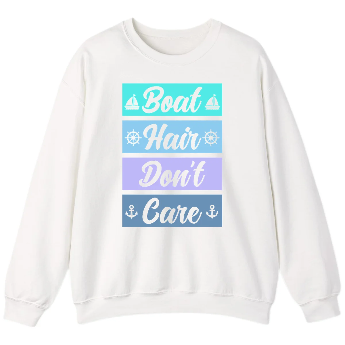 Boat Hair Don't Care Cruise Sweatshirt in White