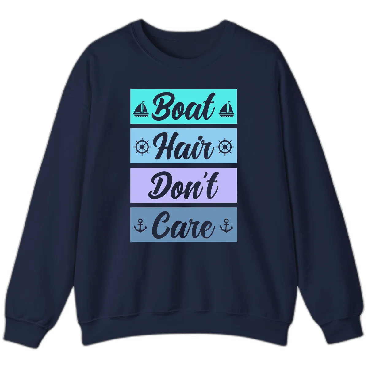 Boat Hair Don't Care Cruise Sweatshirt in Navy