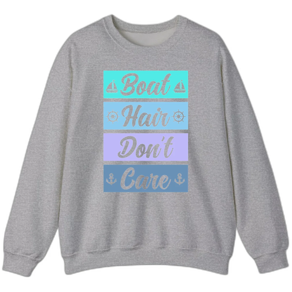 Boat Hair Don't Care Cruise Sweatshirt in Sport Grey