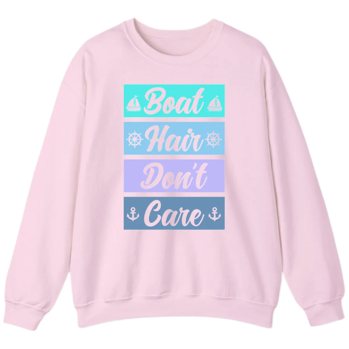 Boat Hair Don't Care Cruise Sweatshirt in Light Pink