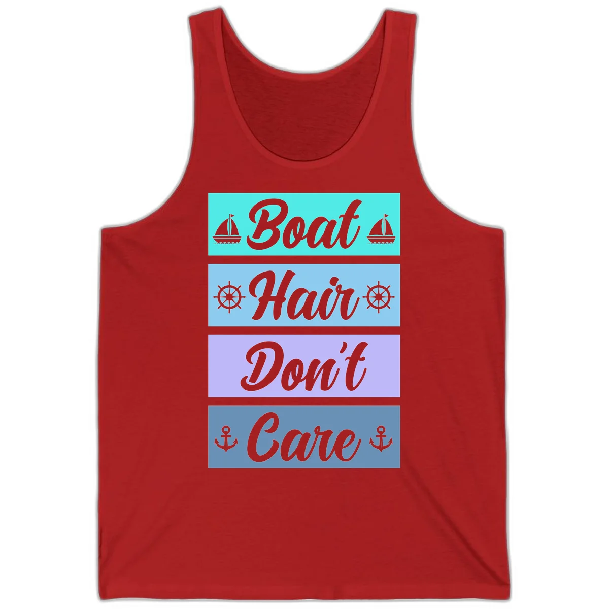 Boat Hair Don't Care Cruise Tank Top in Red