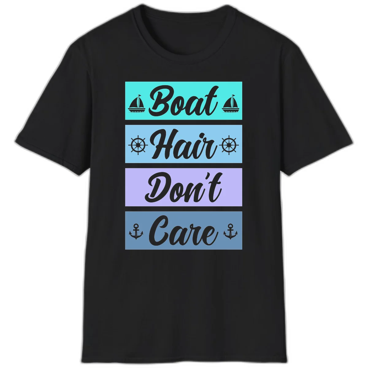Boat Hair Don't Care Cruise T-Shirt in Black