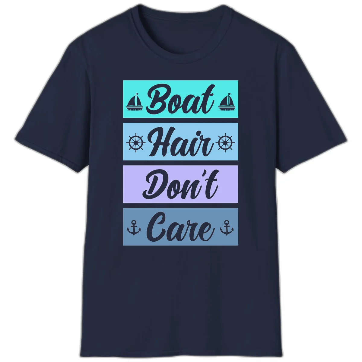Boat Hair Don't Care Cruise T-Shirt in Navy
