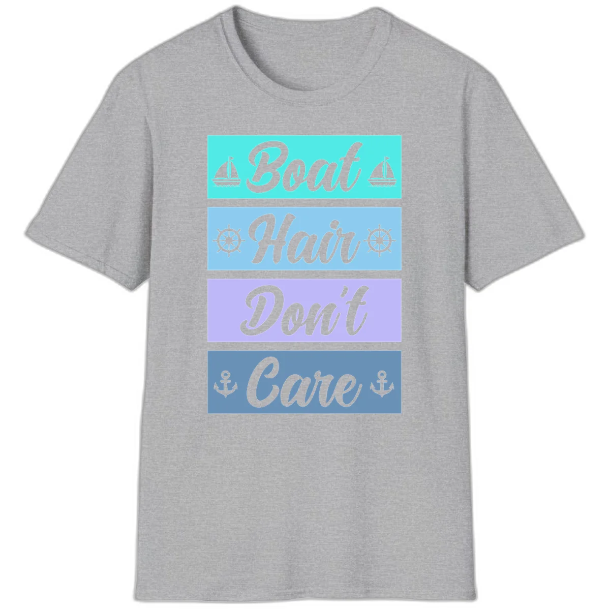 Boat Hair Don't Care Cruise T-Shirt in Sport Grey
