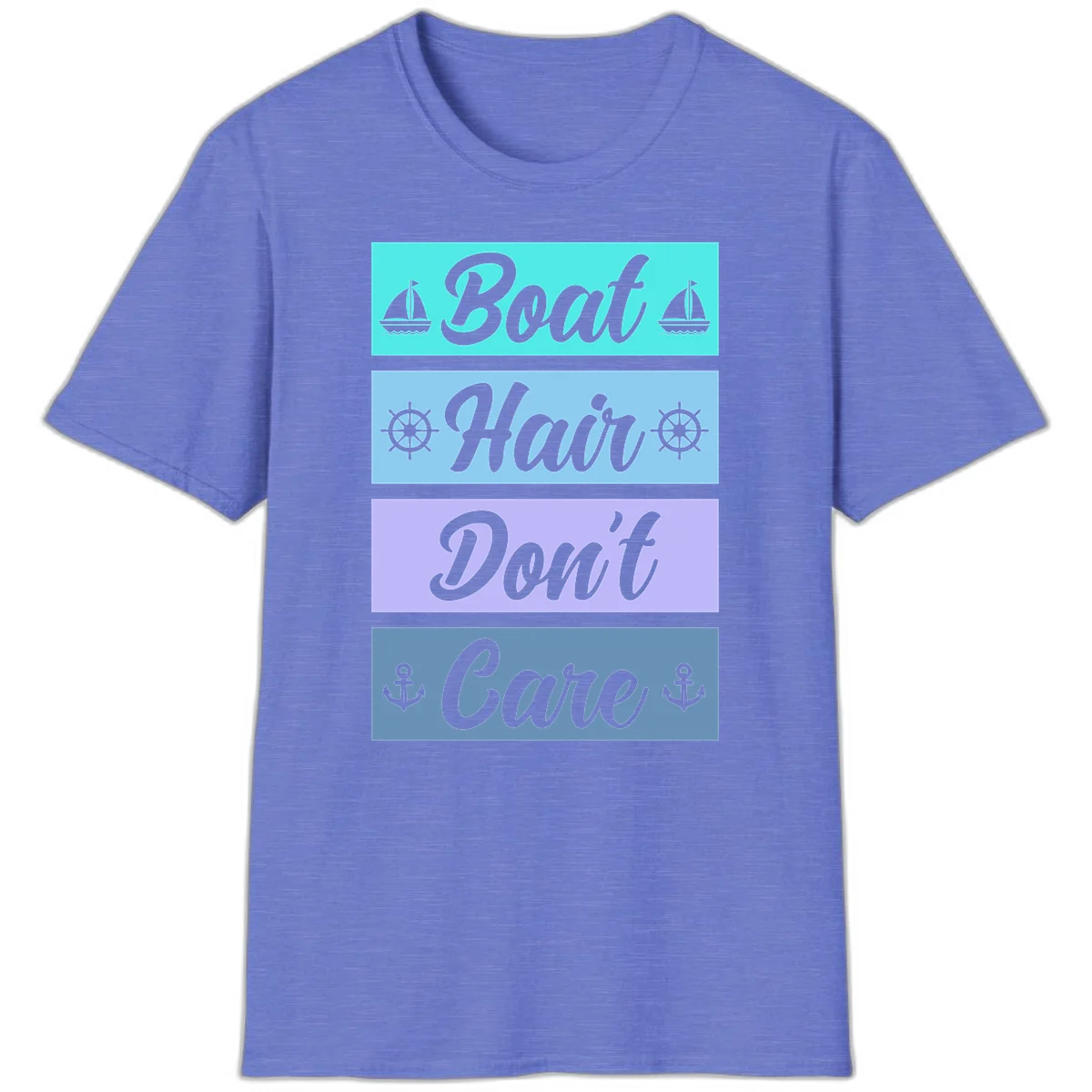 Boat Hair Don't Care Cruise T-Shirt in Heather Royal