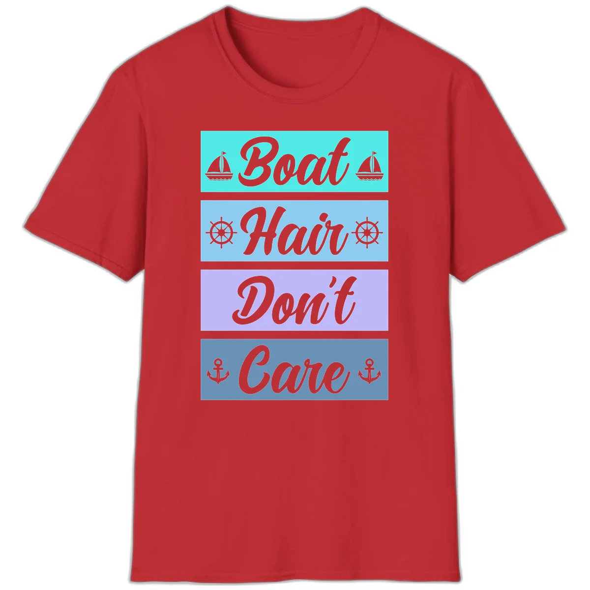 Boat Hair Don't Care Cruise T-Shirt in Red