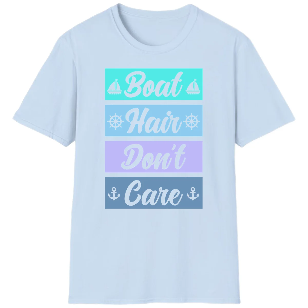Boat Hair Don't Care Cruise T-Shirt in Light Blue
