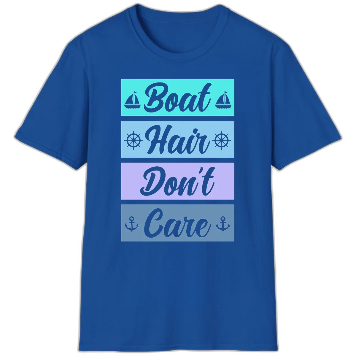 Boat Hair Don't Care Cruise T-Shirt in Royal
