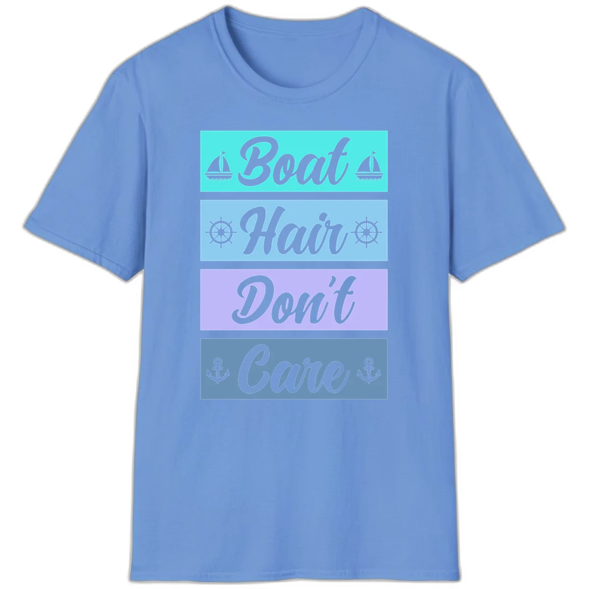 Boat Hair Don't Care Cruise T-Shirt in Carolina Blue