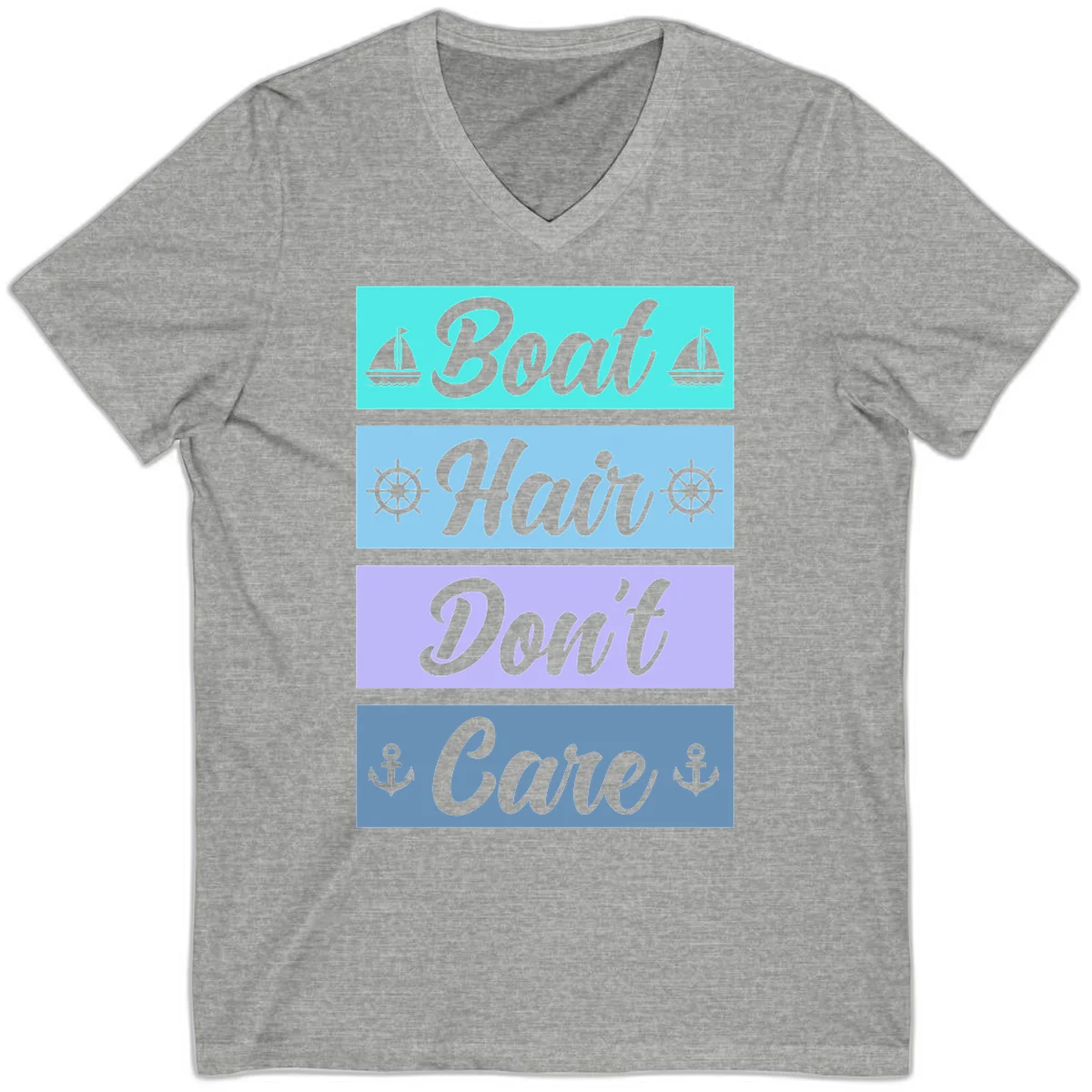 Boat Hair Don't Care Cruise V-Neck Tee in Athletic Heather