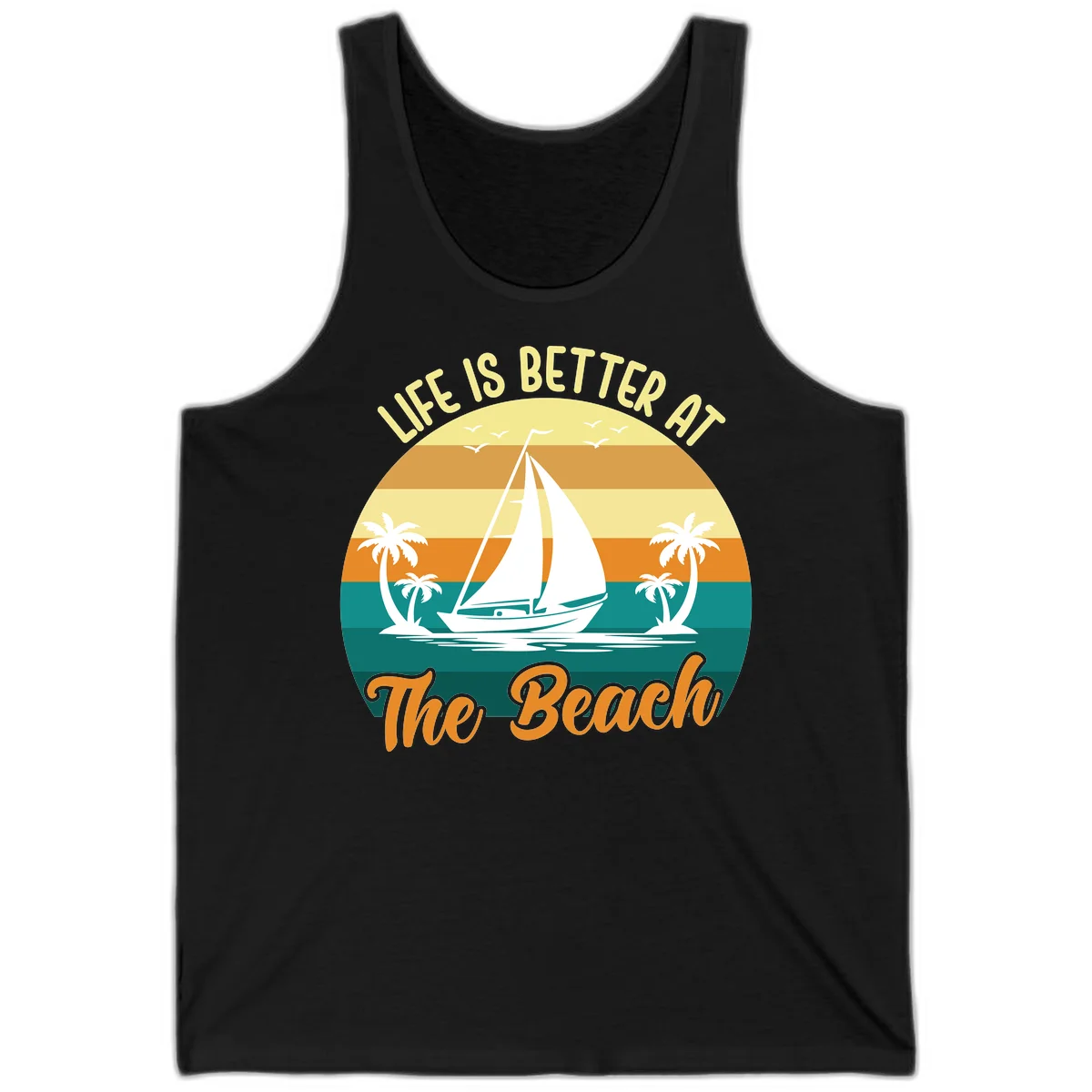Life Is Better At The Beach Tank in Black