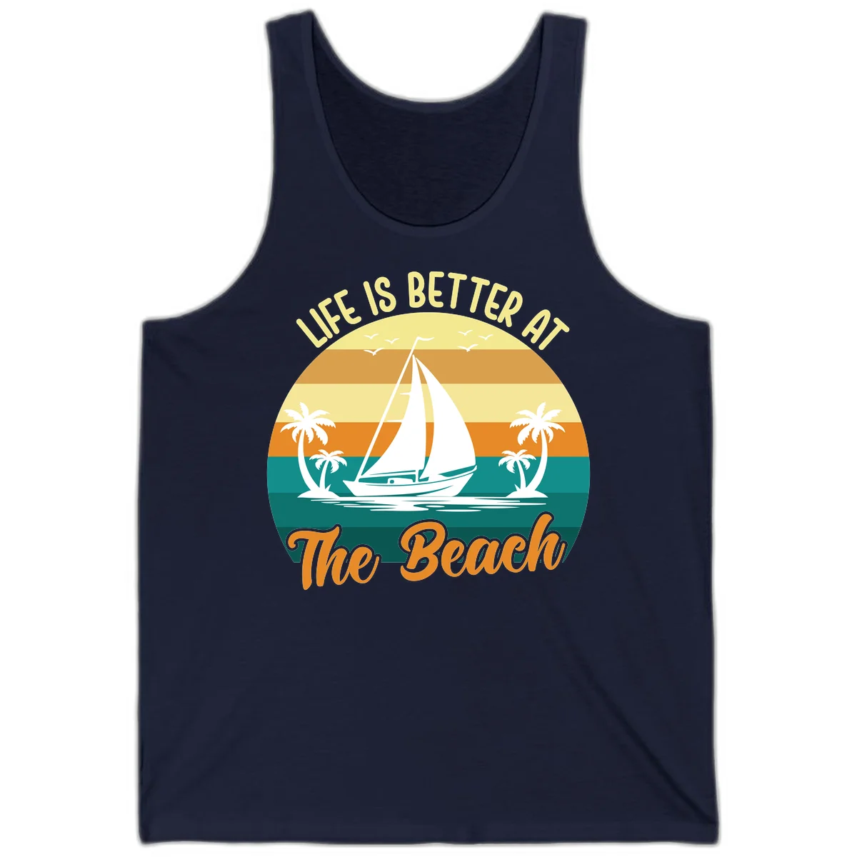Life Is Better At The Beach Tank in Navy