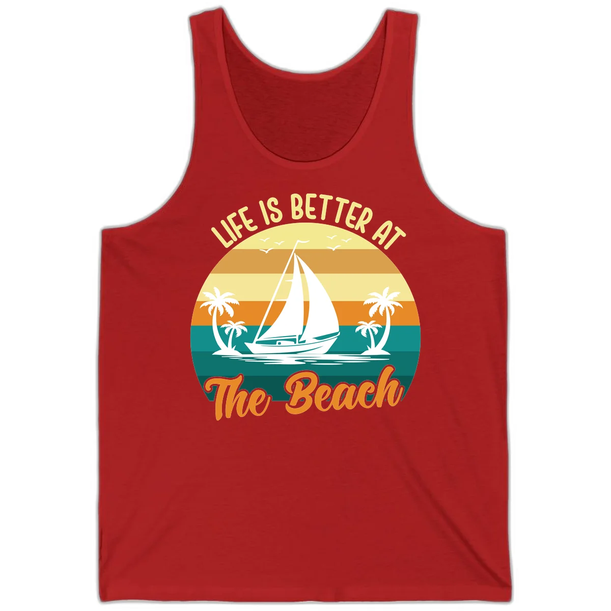 Life Is Better At The Beach Tank in Red