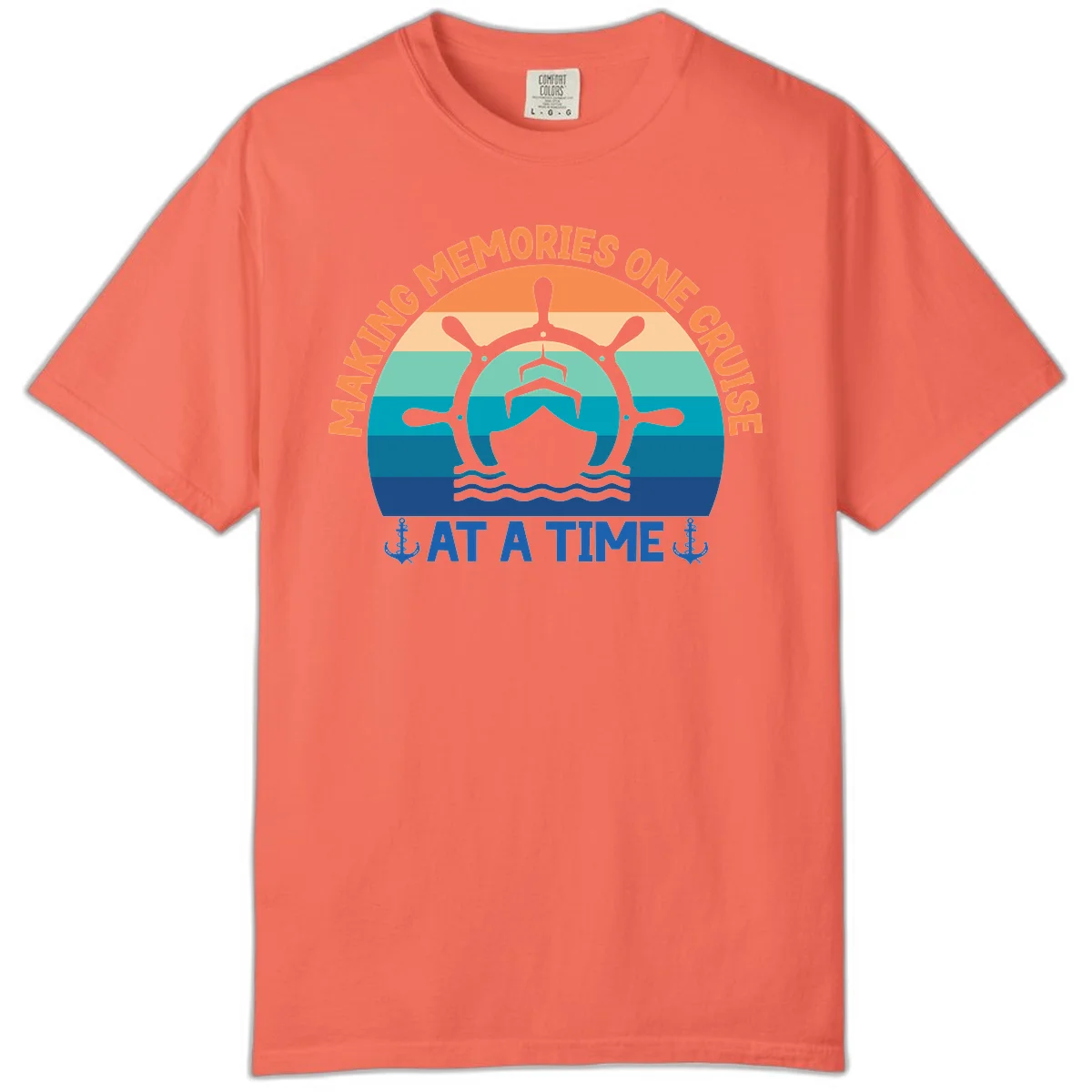 Making Memories One Cruise At A Time Comfort Color in Bright Salmon