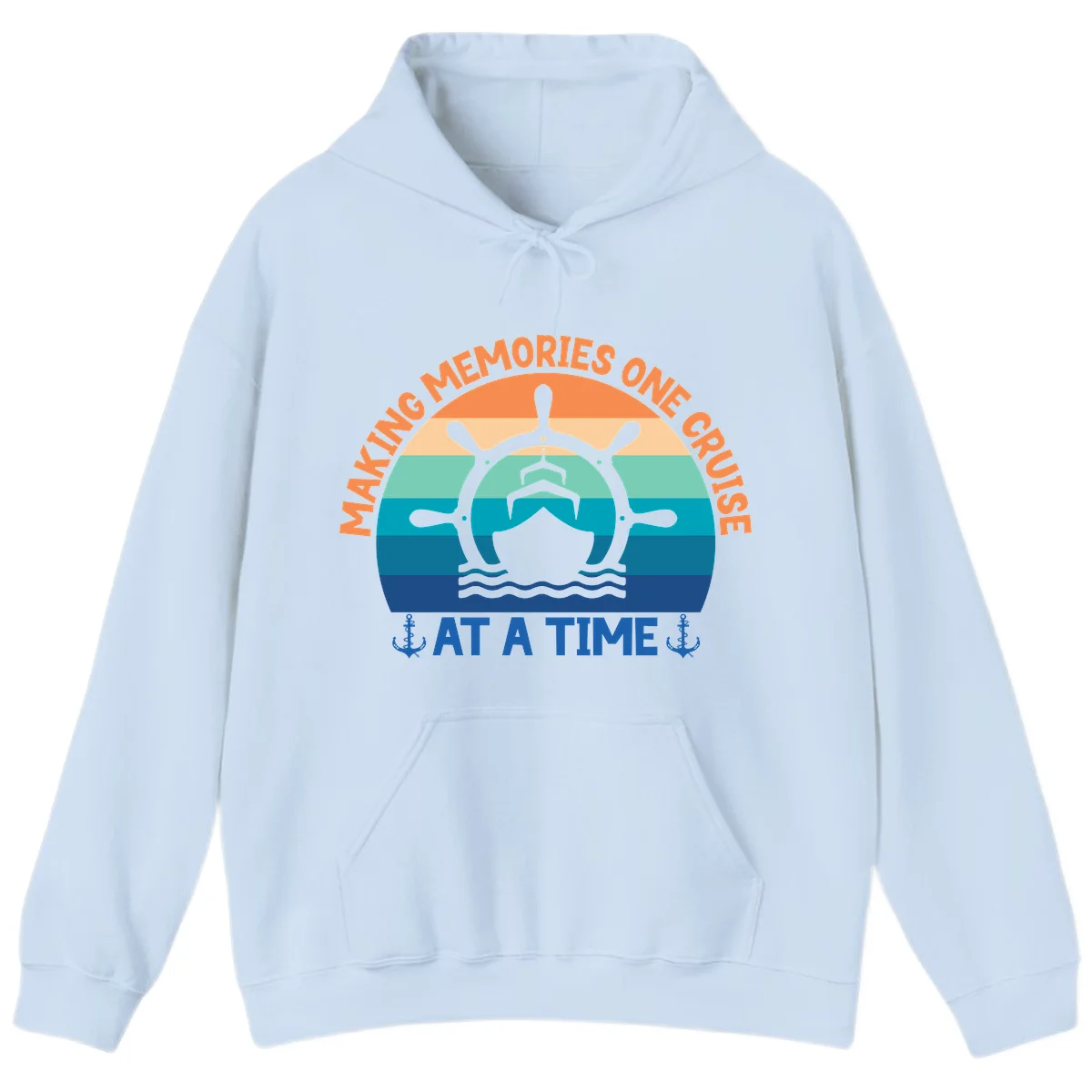Making Memories One Cruise At A Time Hoodie in Light Blue