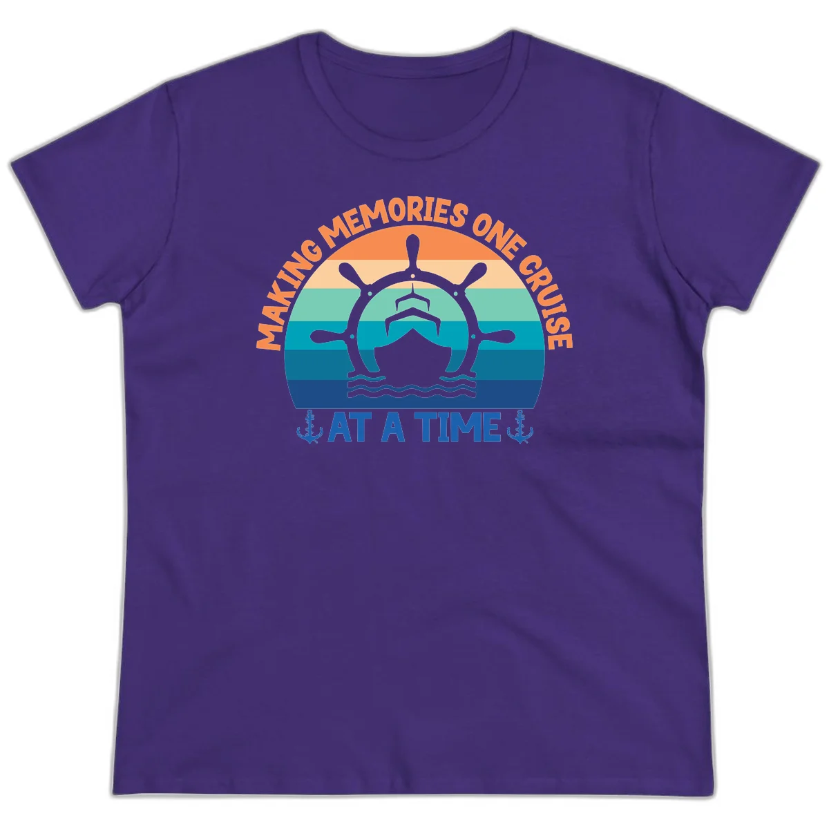 Making Memories One Cruise At A Time Ladies Tee in Purple