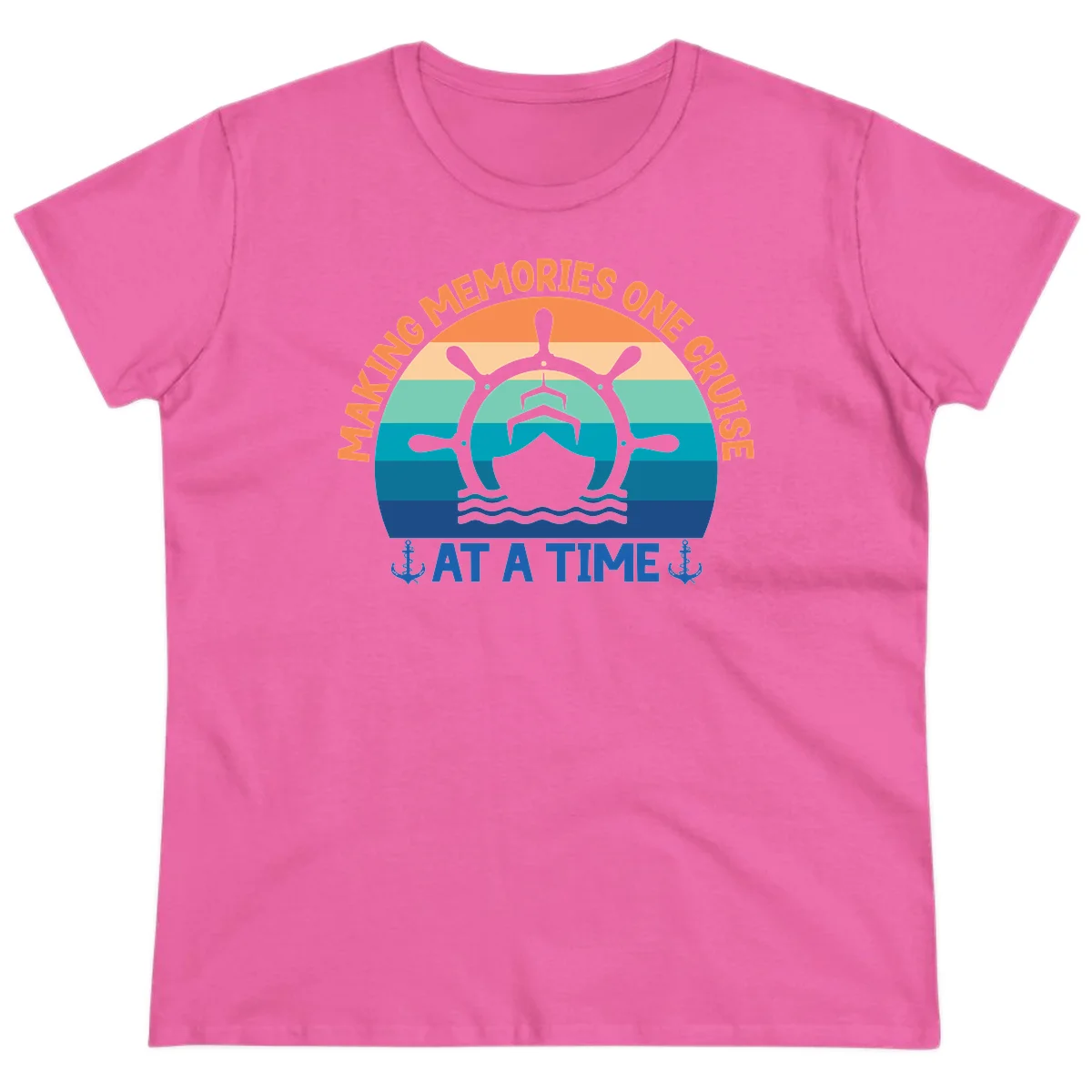 Making Memories One Cruise At A Time Ladies Tee in Azalea