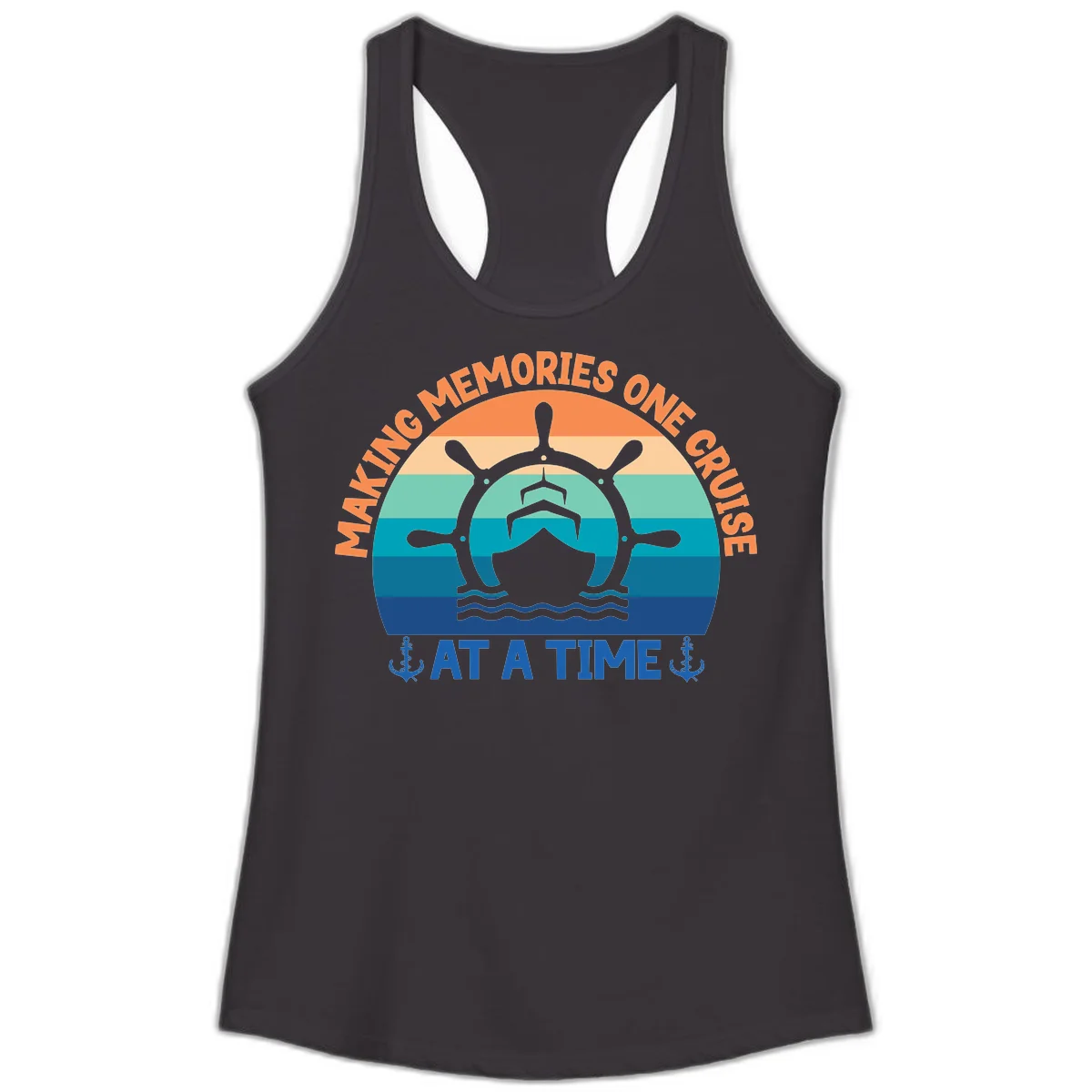 Making Memories One Cruise At A Time Ladies Tank in Black