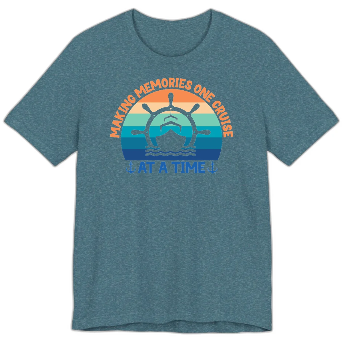 Making Memories One Cruise At A Time Premium T-Shirt in Heather Deep Teal