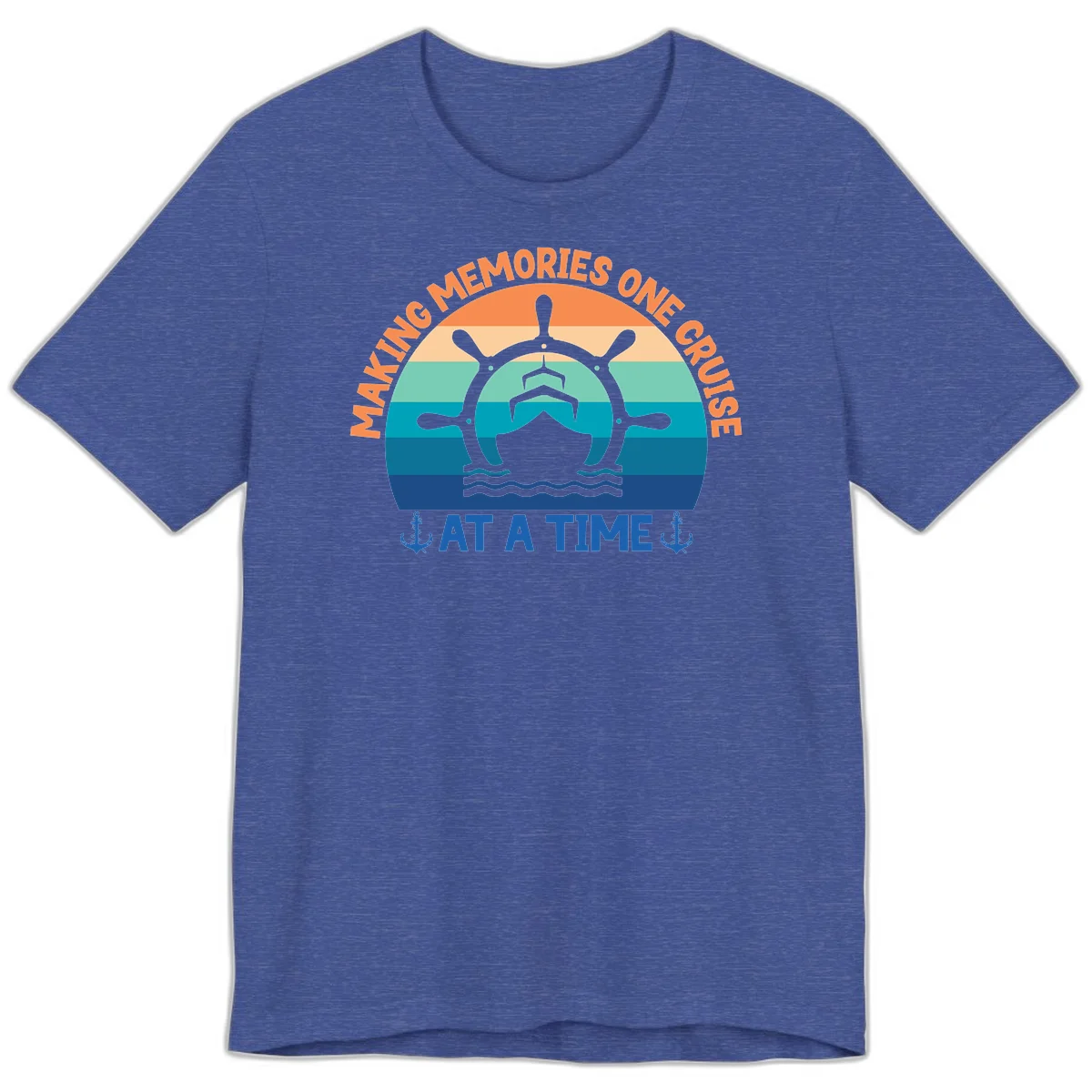 Making Memories One Cruise At A Time Premium T-Shirt in Heather True Royal
