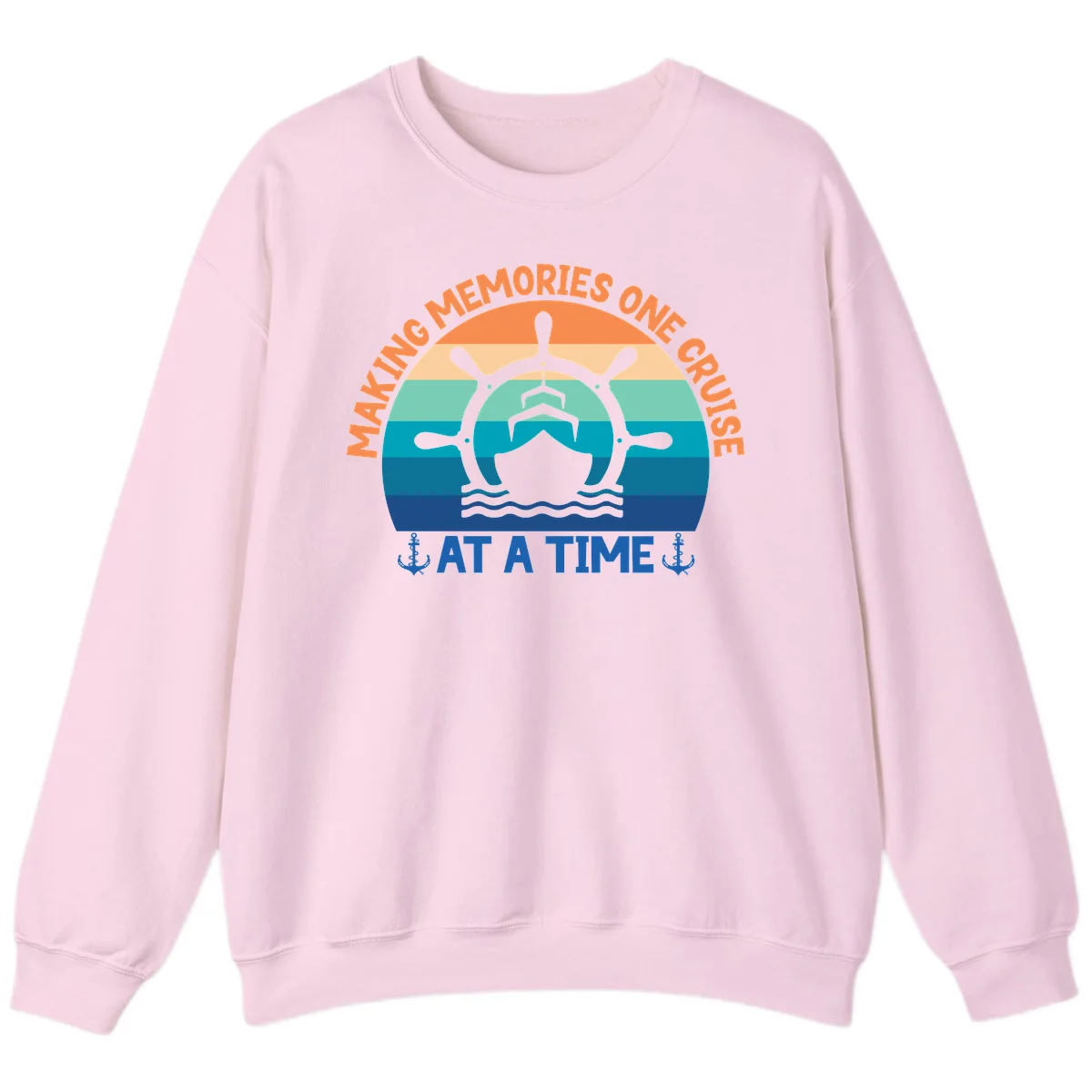 Making Memories One Cruise At A Time Sweatshirt in Light Pink
