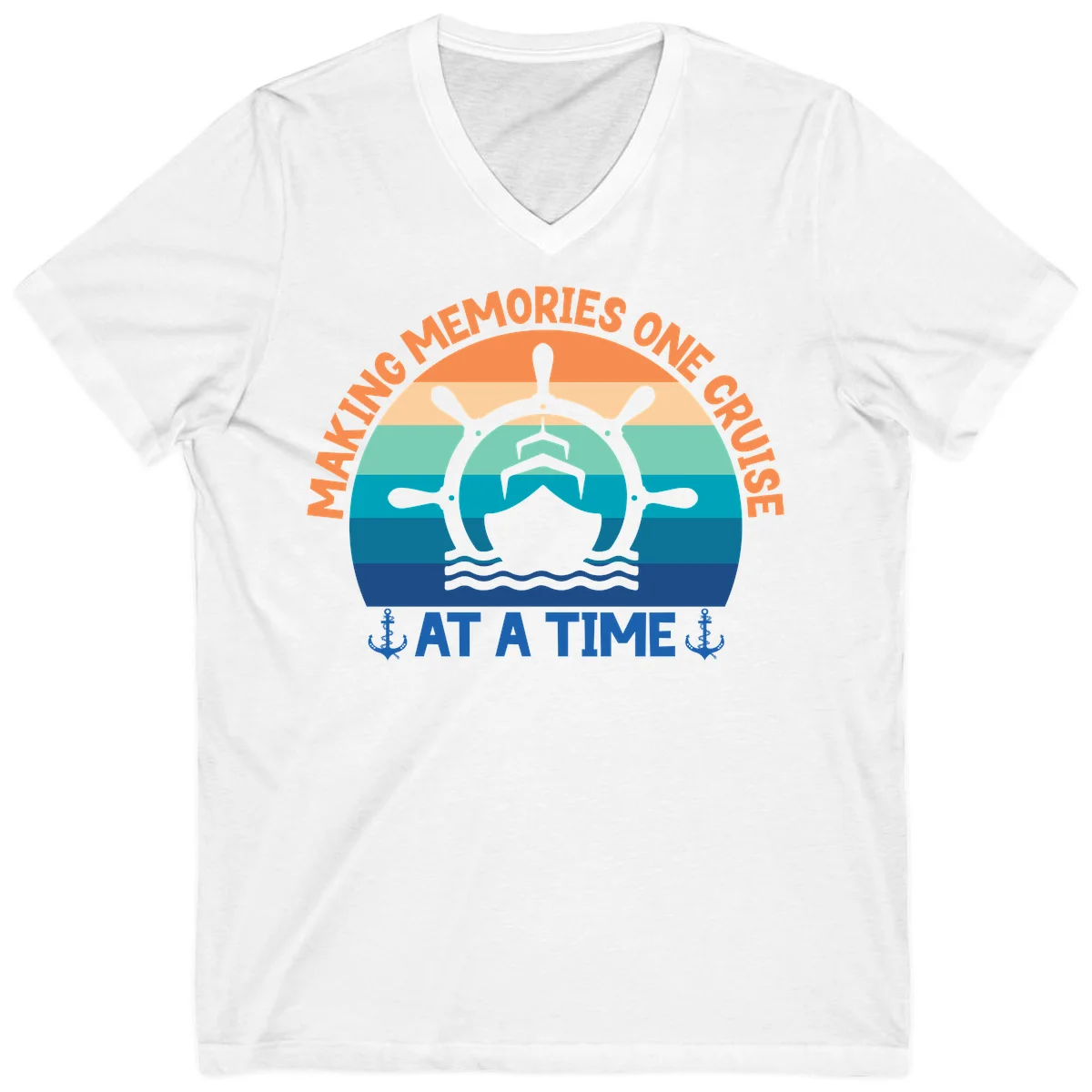 Making Memories One Cruise At A Time V-Neck in White