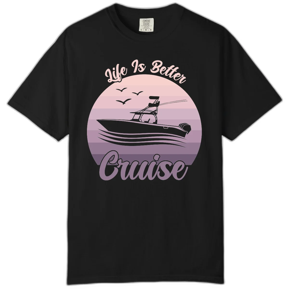 Life Is Better Boating Comfort Color T-Shirt in Black