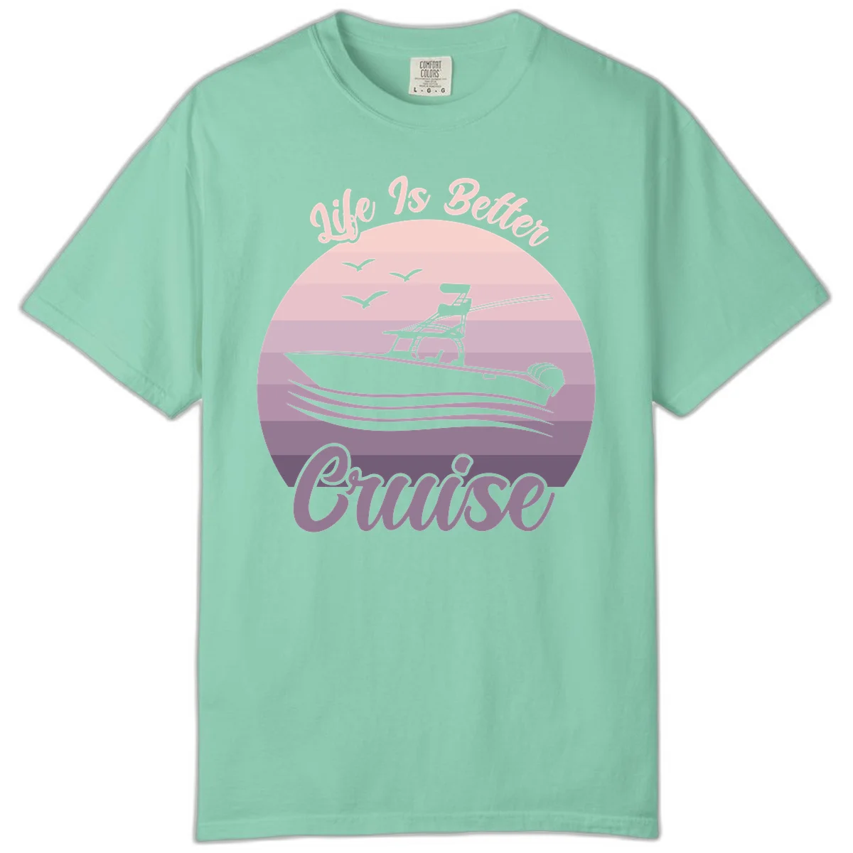 Life Is Better Boating Comfort Color T-Shirt in Island Reef