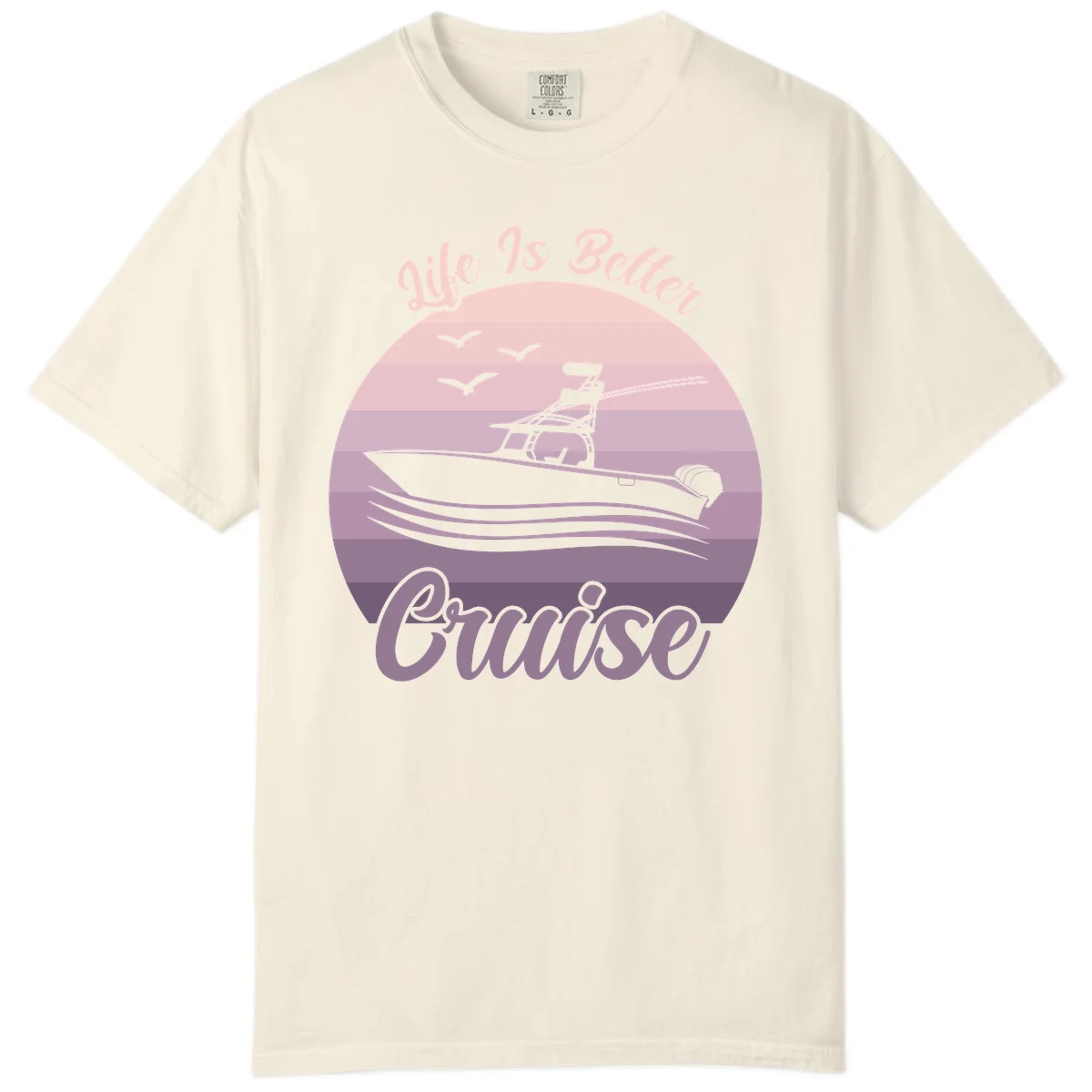 Life Is Better Boating Comfort Color T-Shirt in Ivory