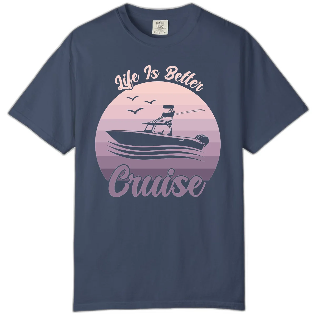 Life Is Better Boating Comfort Color T-Shirt in Midnight