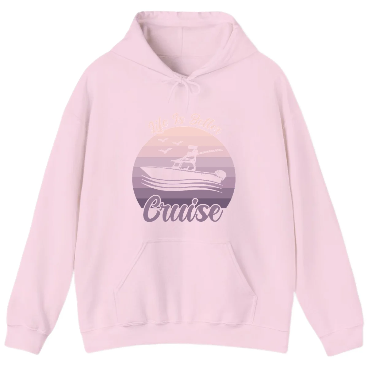 Life Is Better Boating Hoodie in Light Pink