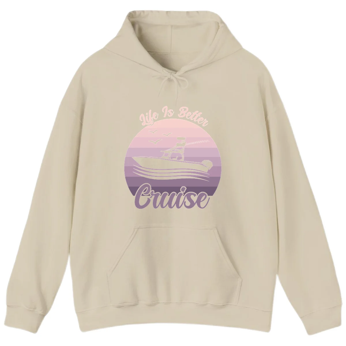 Life Is Better Boating Hoodie in Sand