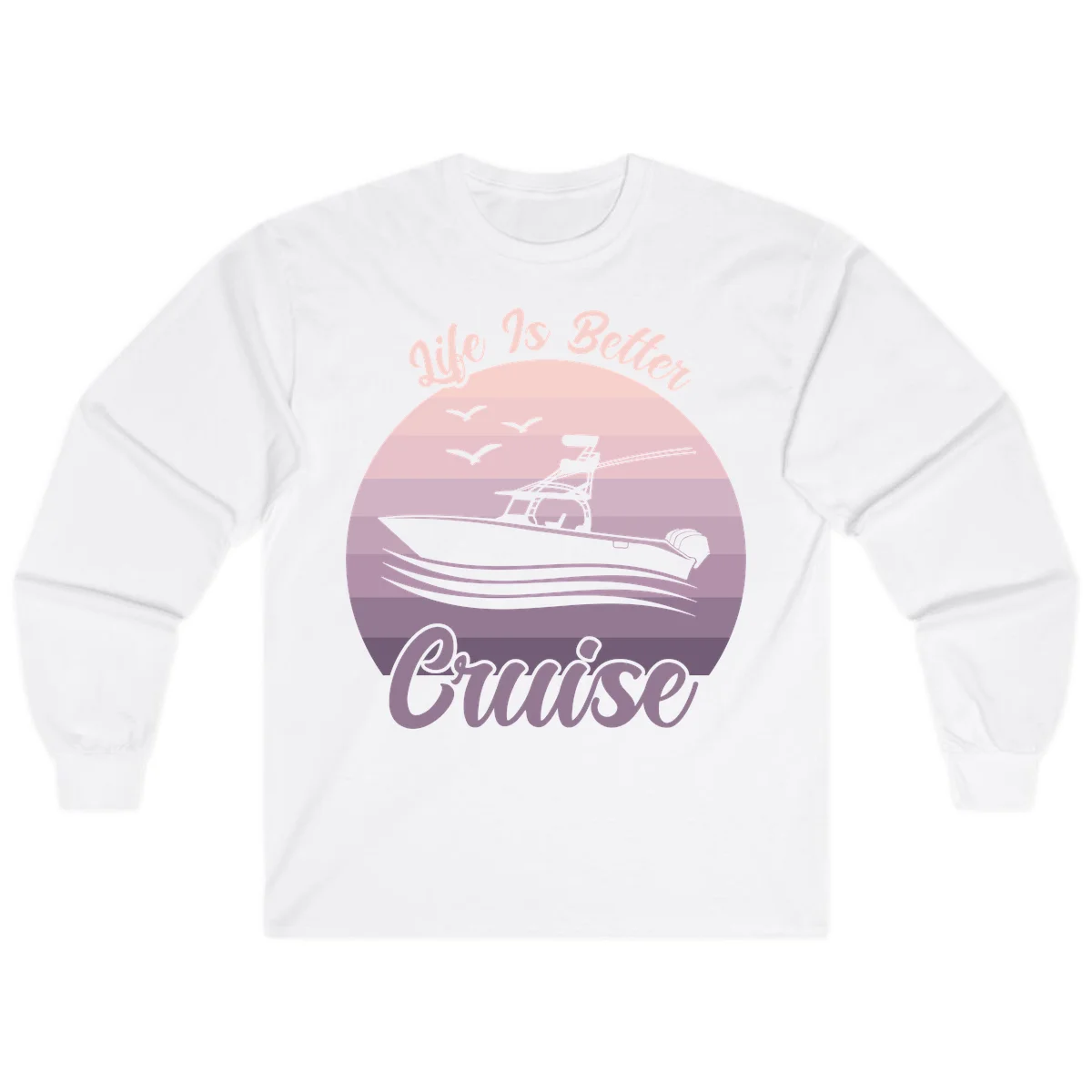Life Is Better Boating Long Sleeve Tee in White