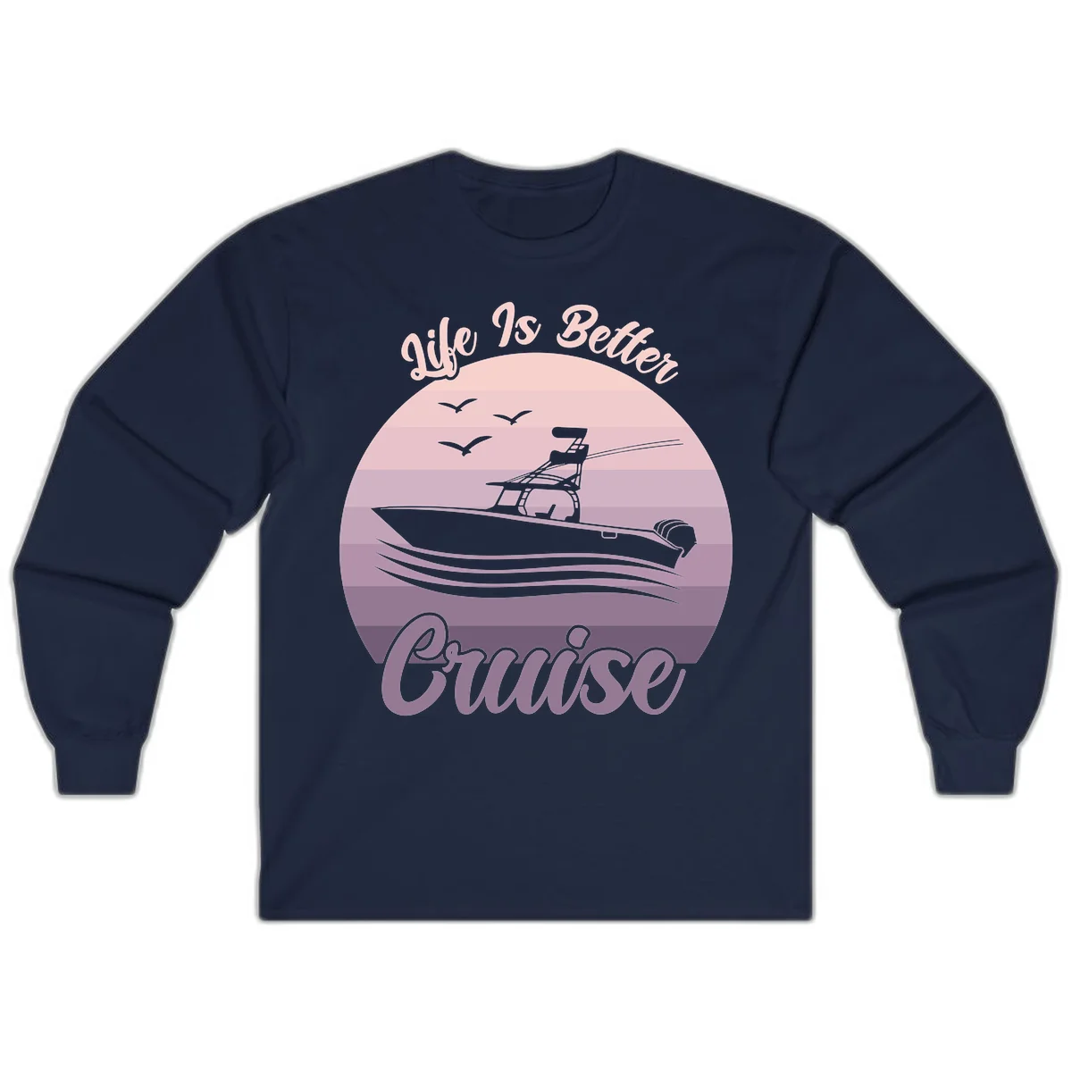 Life Is Better Boating Long Sleeve Tee in Navy