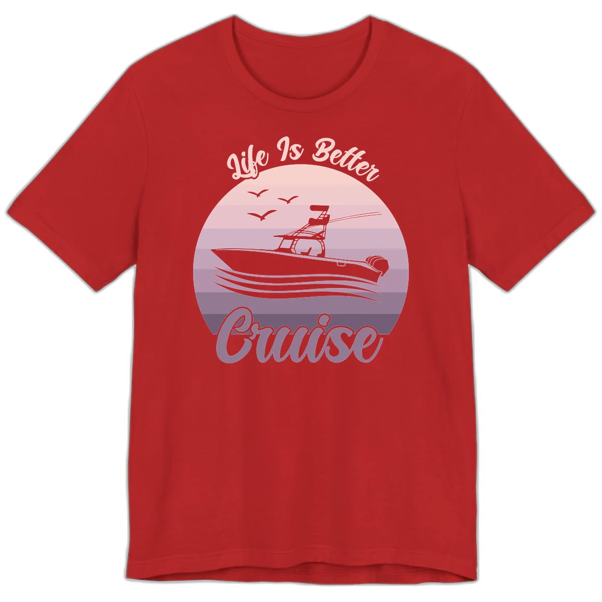 Life Is Better Boating Premium T-Shirt in Red