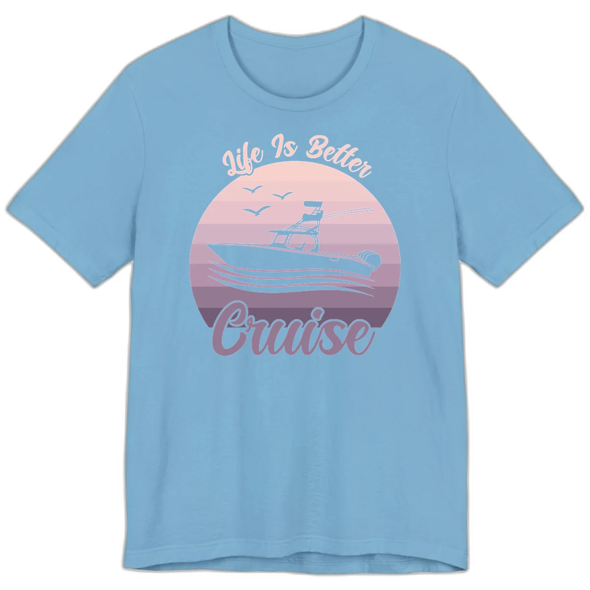 Life Is Better Boating Premium T-Shirt in Ocean Blue