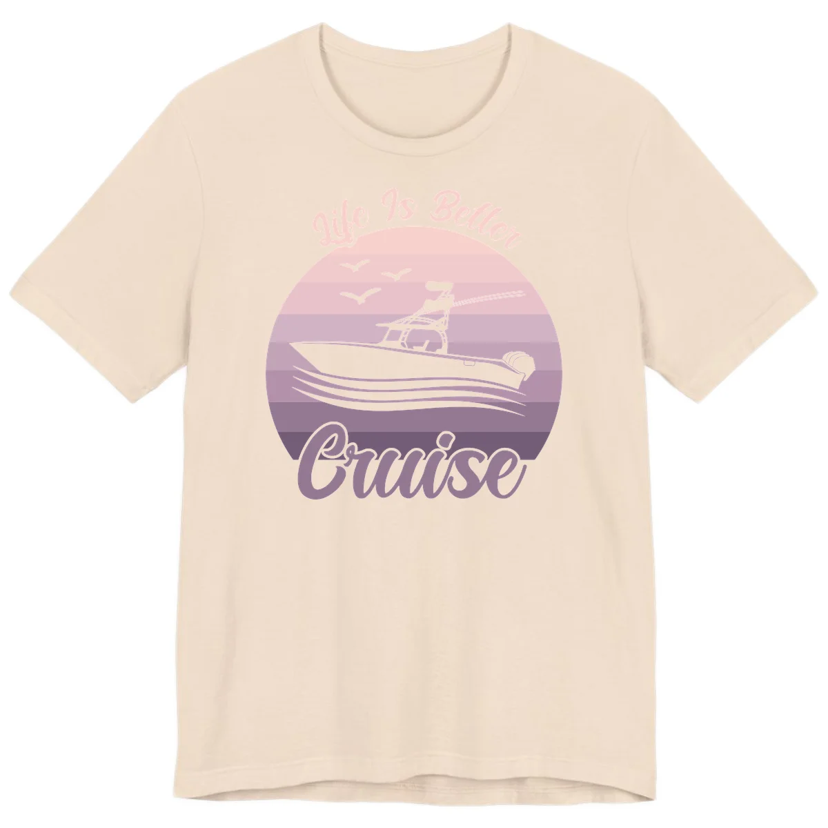 Life Is Better Boating Premium T-Shirt in Soft Cream