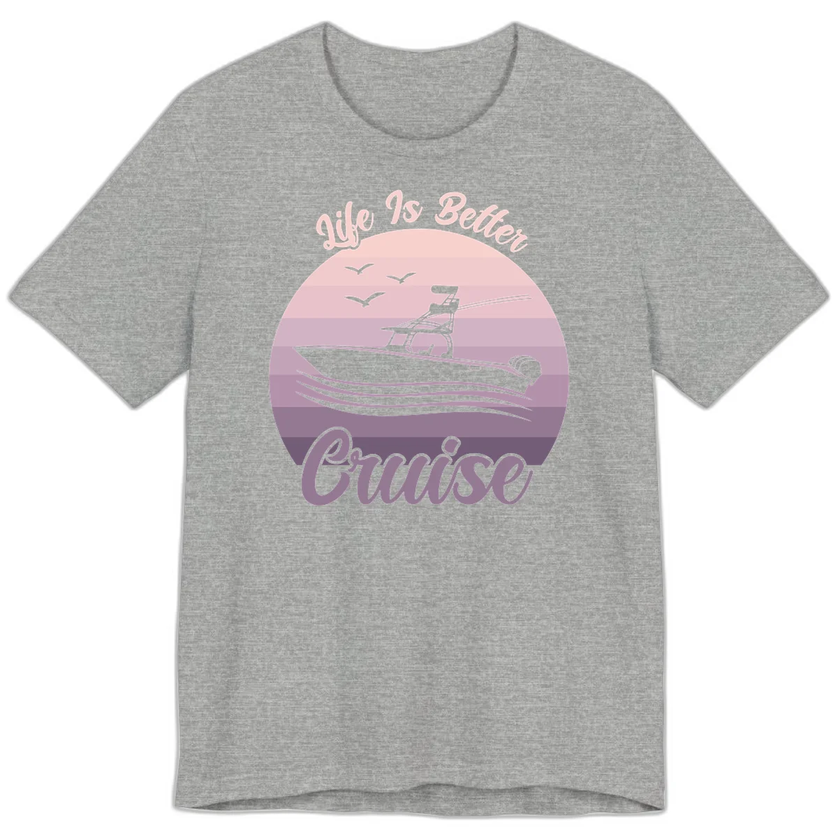 Life Is Better Boating Premium T-Shirt in Athletic Heather