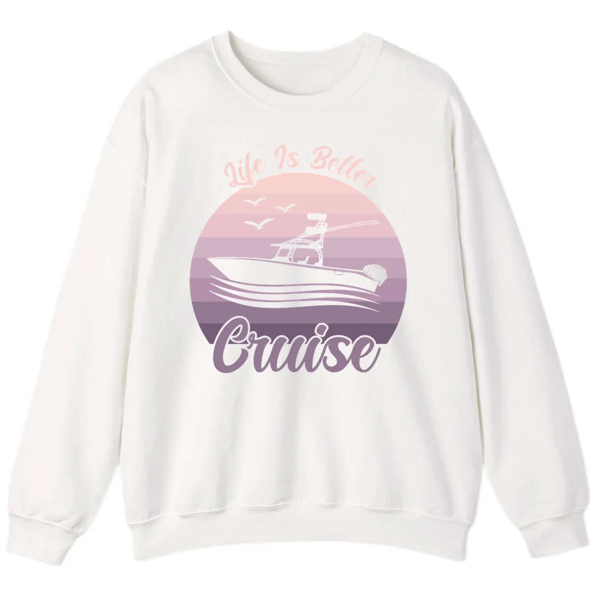 Life Is Better Boating Sweatshirt in White