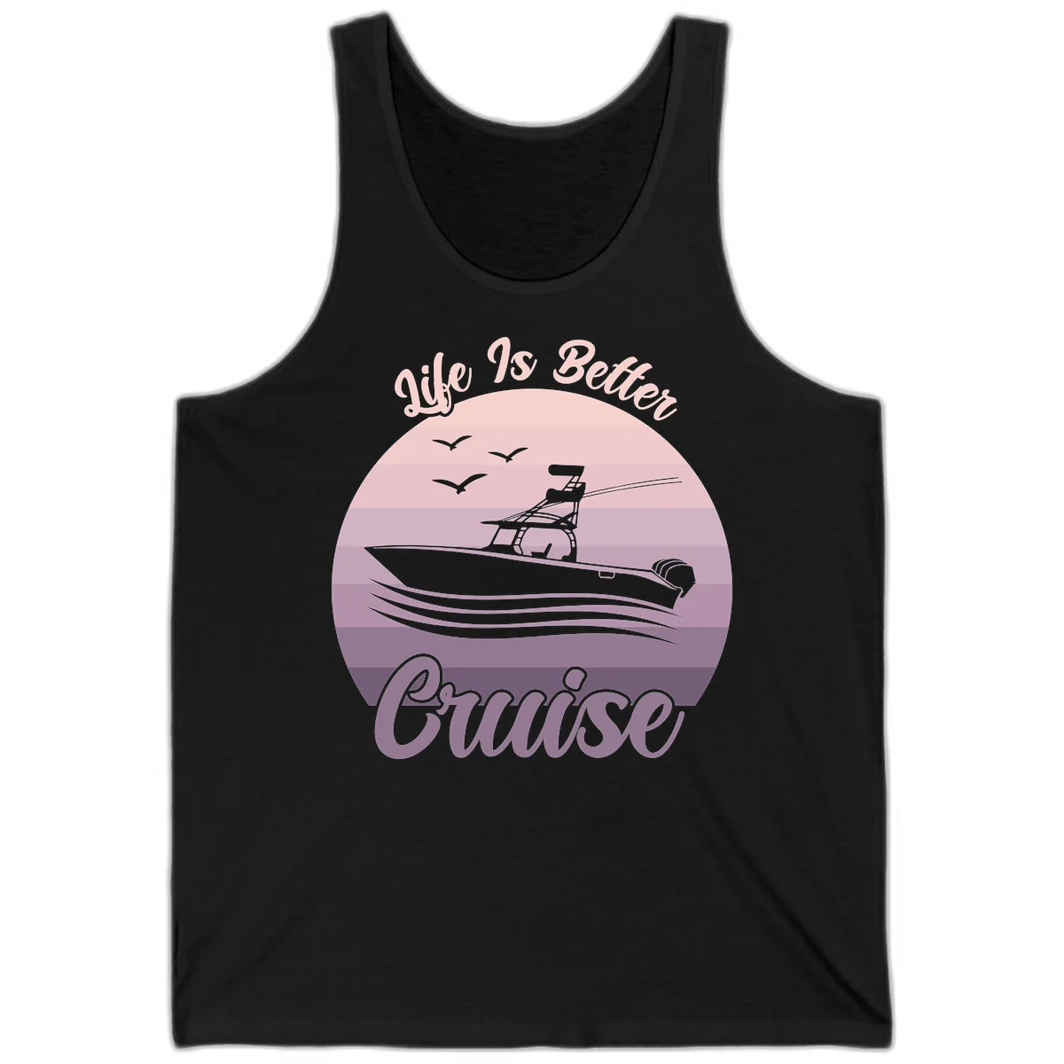 Life Is Better Boating Tank Top in Black